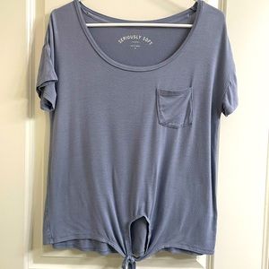 Aeropostale Seriously Soft Scoop Tee with Front Tie
